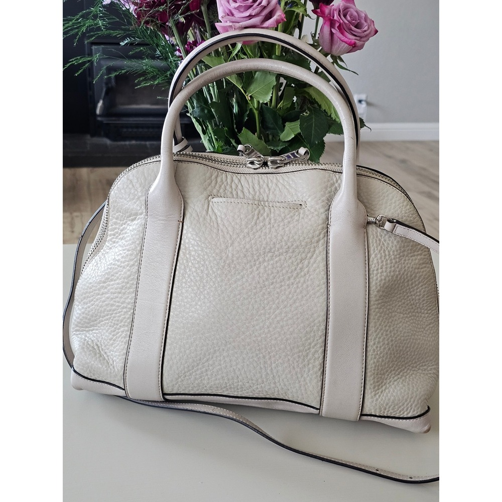 Coach Bleecker Preston Satchel Large Cream Zipper Satchel Crossbody Bag - Picture 2 of 16
